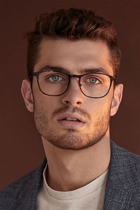 square face shape glasses men.